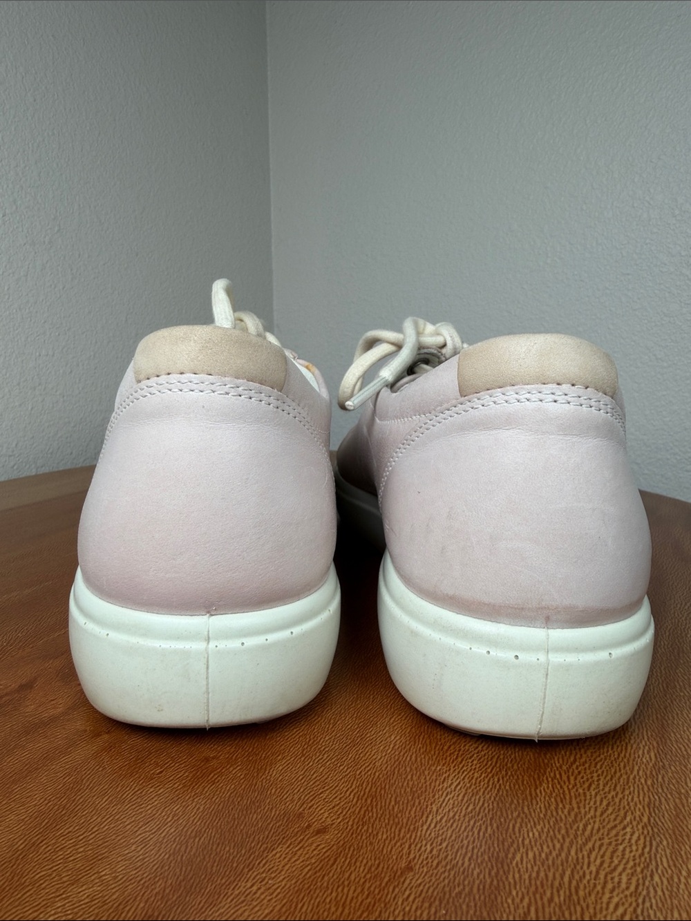 ECCO Soft 7 Leather Shoes Sneakers Rose Leather Pale Pink Women’s Size 9US - Picture 9 of 12
